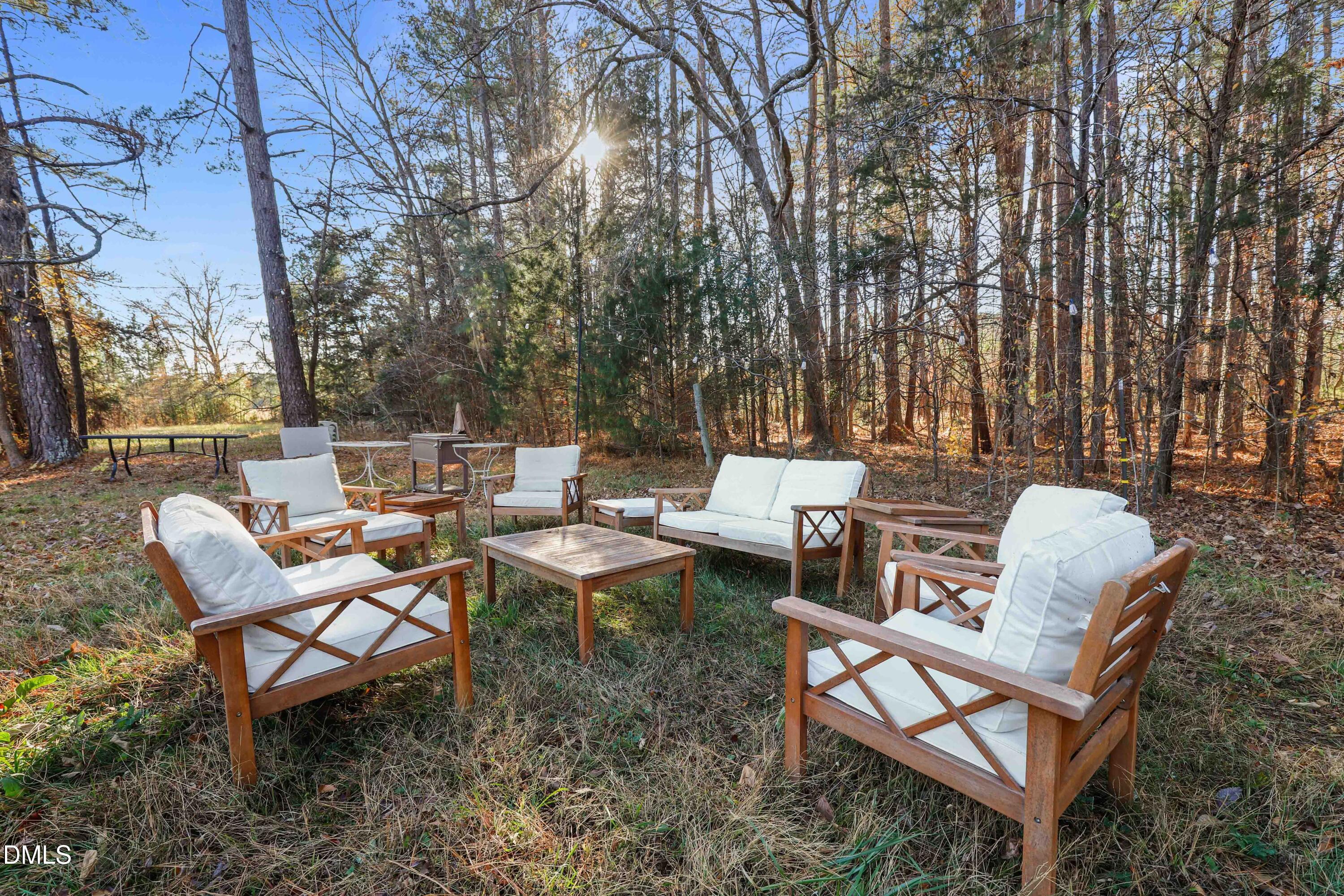 6202 Montgomery Ests Road Hillsborough, NC 27278 - Photo 34 of 91 a backyard of a house with a yard and outdoor seating