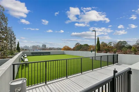 a view of a terrace with sky view
