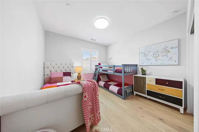 a living room with a lamp