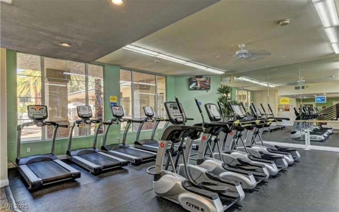 7139 South Durango Drive, Unit 203 Las Vegas, NV 89113 - Photo 24 of 25 Gym with ceiling fan