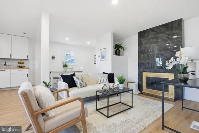 a living room with furniture