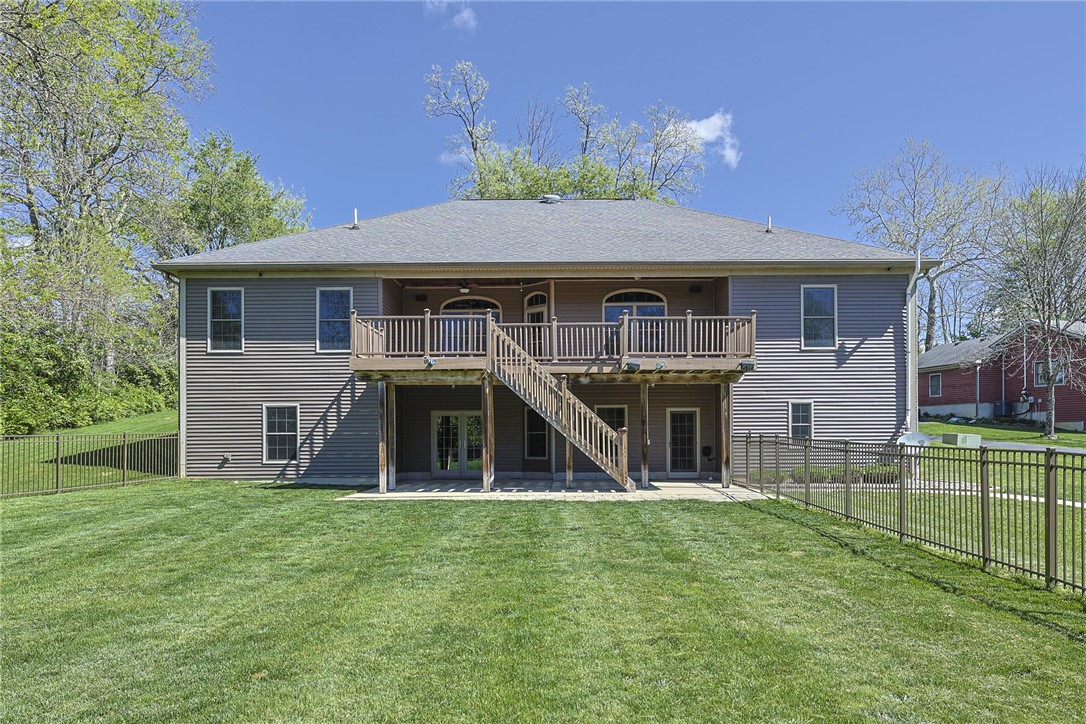 3681 Wilmington Road Lebanon, OH 45036 - Photo 80 of 87 This residence features a multi-level deck and fenced yard, perfect for outdoor enjoyment.