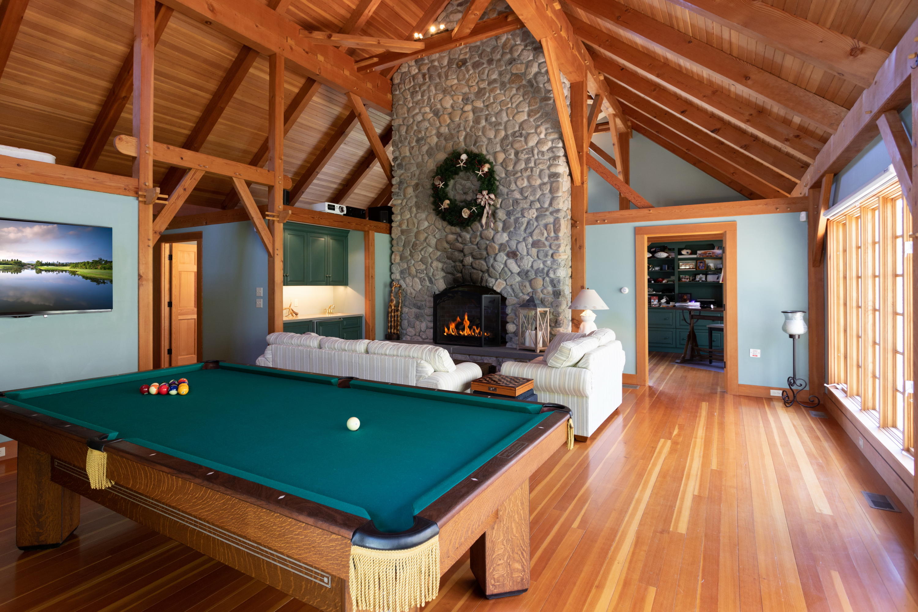 120 Smoke Valley Road Osterville, MA 02655 - Photo 34 of 64 a room with pool table windows and wooden floor