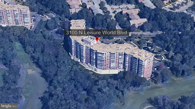 a view of a water with a building in the background