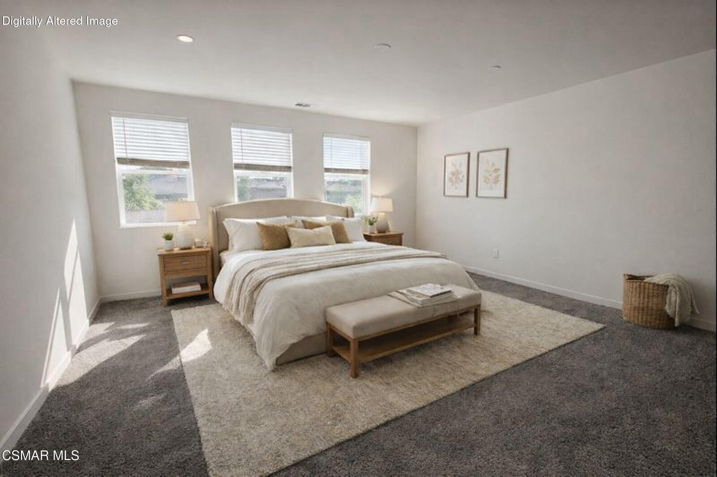 300 Farmhouse Drive, Unit 4 Simi Valley, CA 93065 - Photo 11 of 22 a bedroom with a bed and lamp