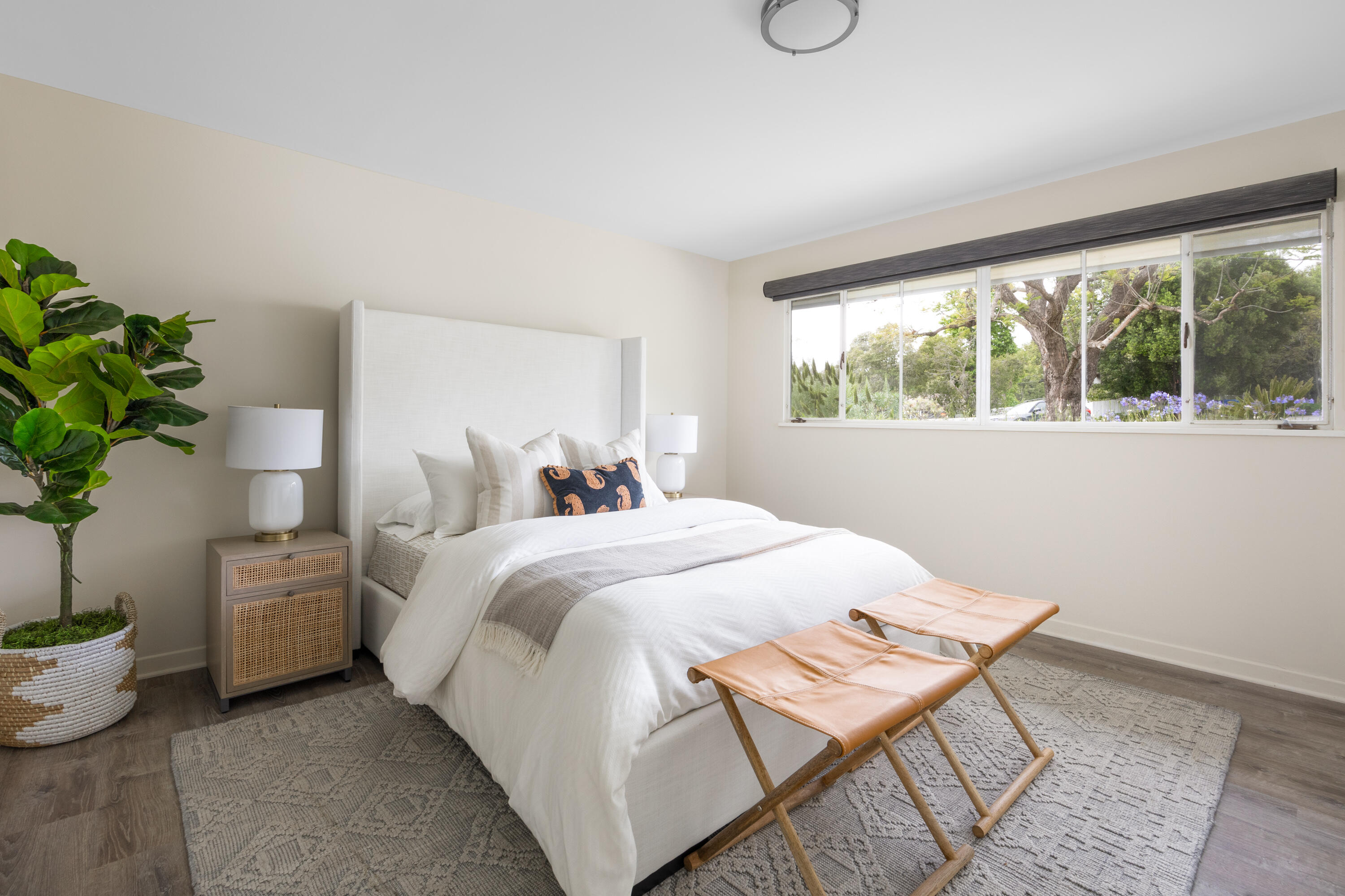 4 El Arco Drive Santa Barbara, CA 93105 - Photo 15 of 26 a bedroom with a bed and a potted plant