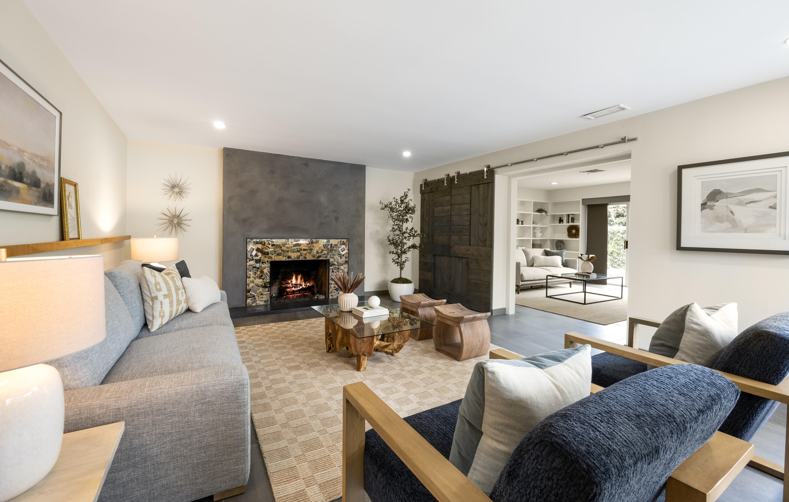 4 El Arco Drive Santa Barbara, CA 93105 - Photo 6 of 26 a living room with furniture and a fireplace
