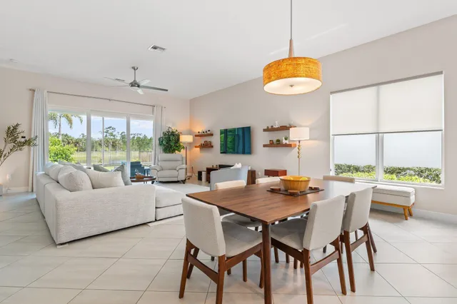 a view of a dining room and livingroom