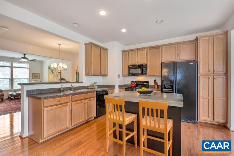 731 Rainier Road Charlottesville, VA 22903 - Photo 19 of 25 a kitchen with stainless steel appliances granite countertop a stove a sink a refrigerator white cabinets and wooden floor