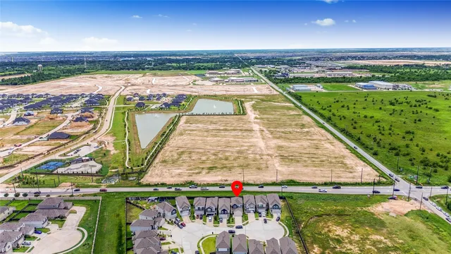 an aerial view of a city