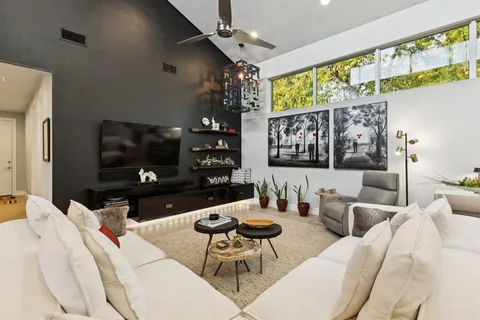 a outdoor living space with furniture