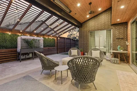 a outdoor space with patio lots of furniture