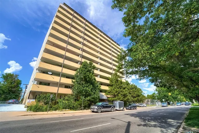 a view of a tall building