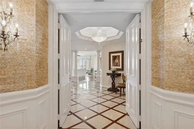 a view of livingroom and dining room with furniture