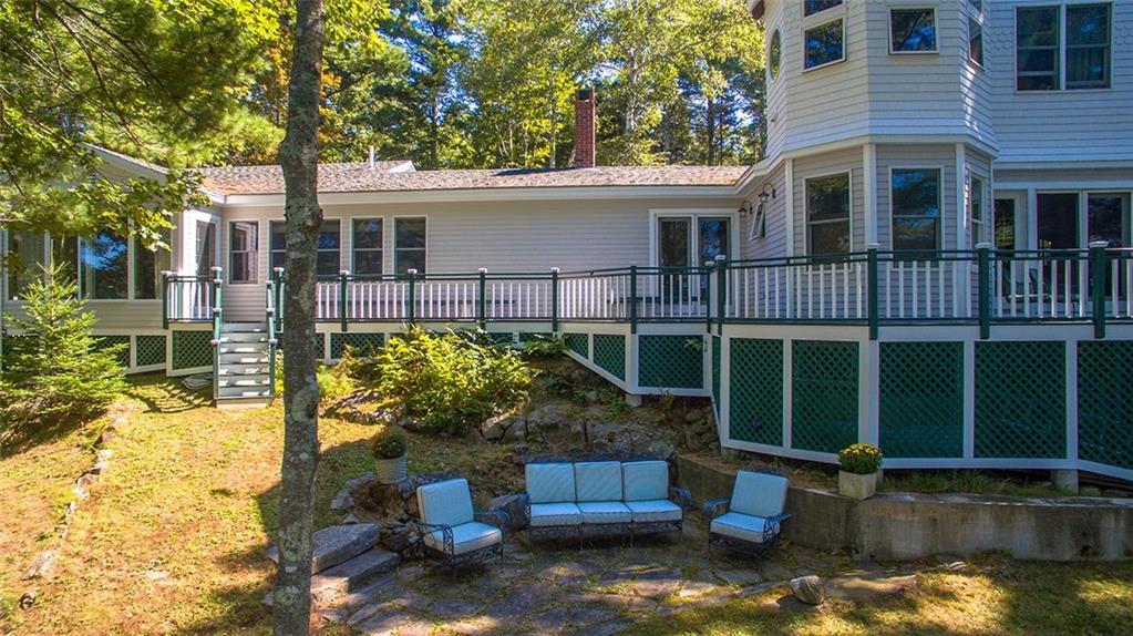119 Shermans Point Road Camden, ME 04843 - Photo 26 of 32 Rear of house showing deck and stone...