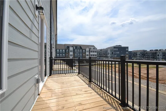 a balcony view with a balcony
