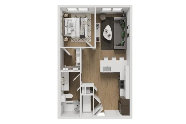 a picture of a wall with a bench and a white wall