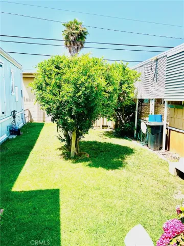 a view of a backyard of the house