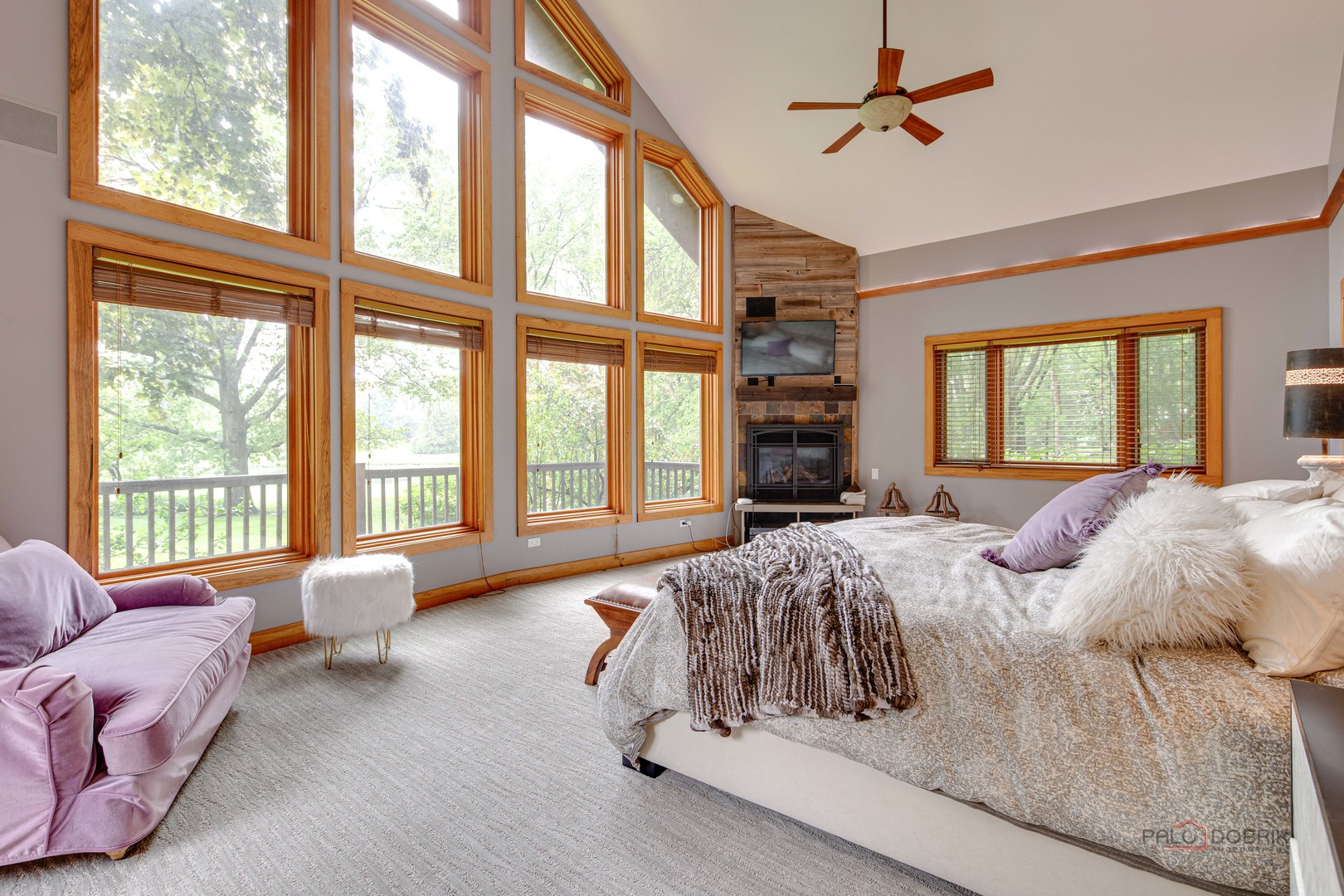 25909 West Sunset Road Barrington, IL 60010 - Photo 22 of 50 a bedroom with a bed couch and a large window