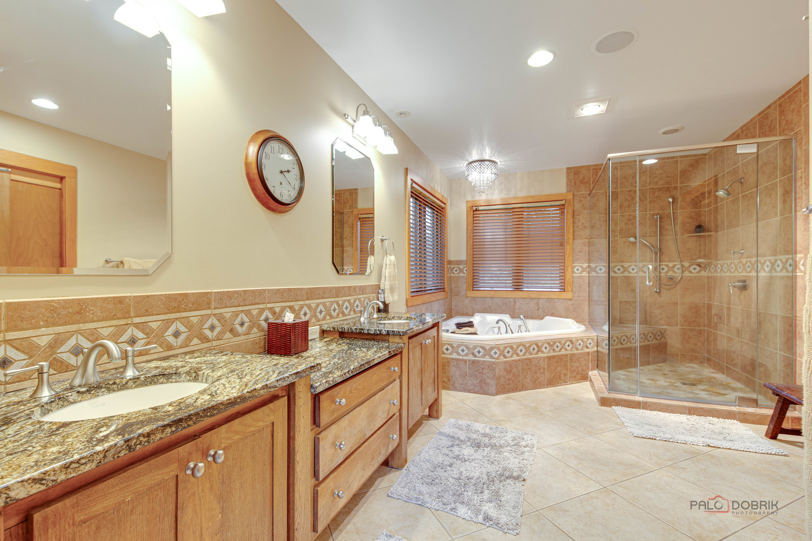 25909 West Sunset Road Barrington, IL 60010 - Photo 23 of 50 a spacious bathroom with a double vanity sink and a large mirror