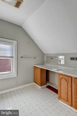 a room with closet and window