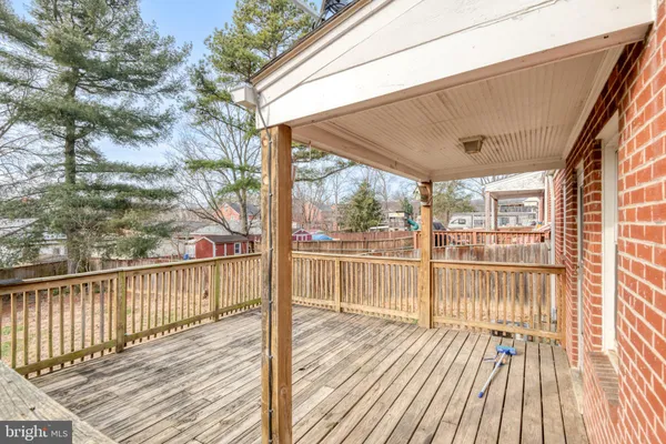 a view of a wooden deck