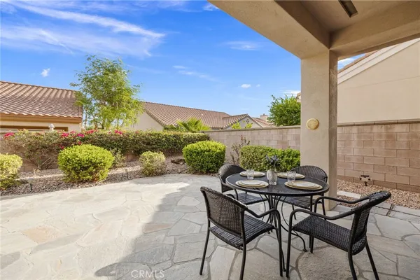a view of an outdoor seating area