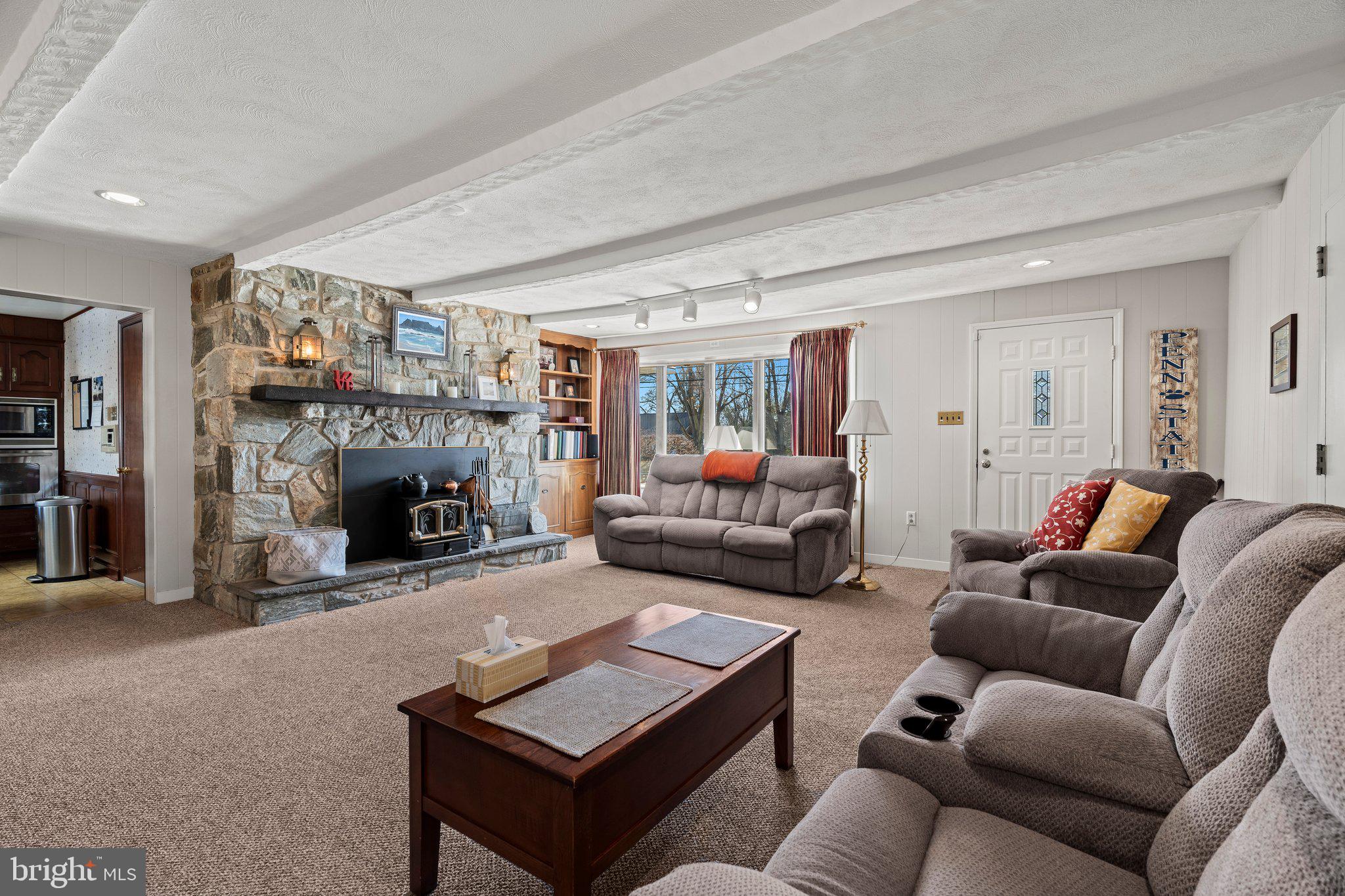 694 Egypt Road Phoenixville, PA 19460 - Photo 14 of 38 a living room with furniture a fireplace and a flat screen tv