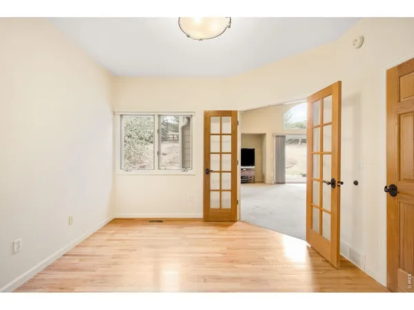 an empty room with a window