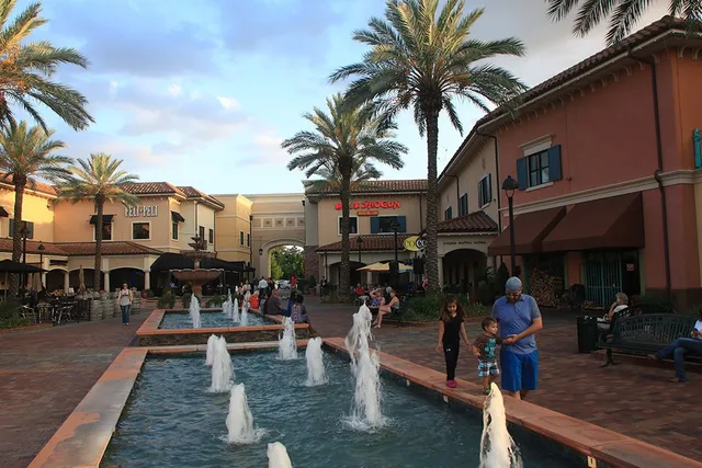a view of path along with lots of lights