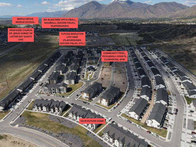 641 Desert Willow Drive Mapleton, UT 84664 - Photo 40 of 41 Aerial view of property's location with a mountainous background