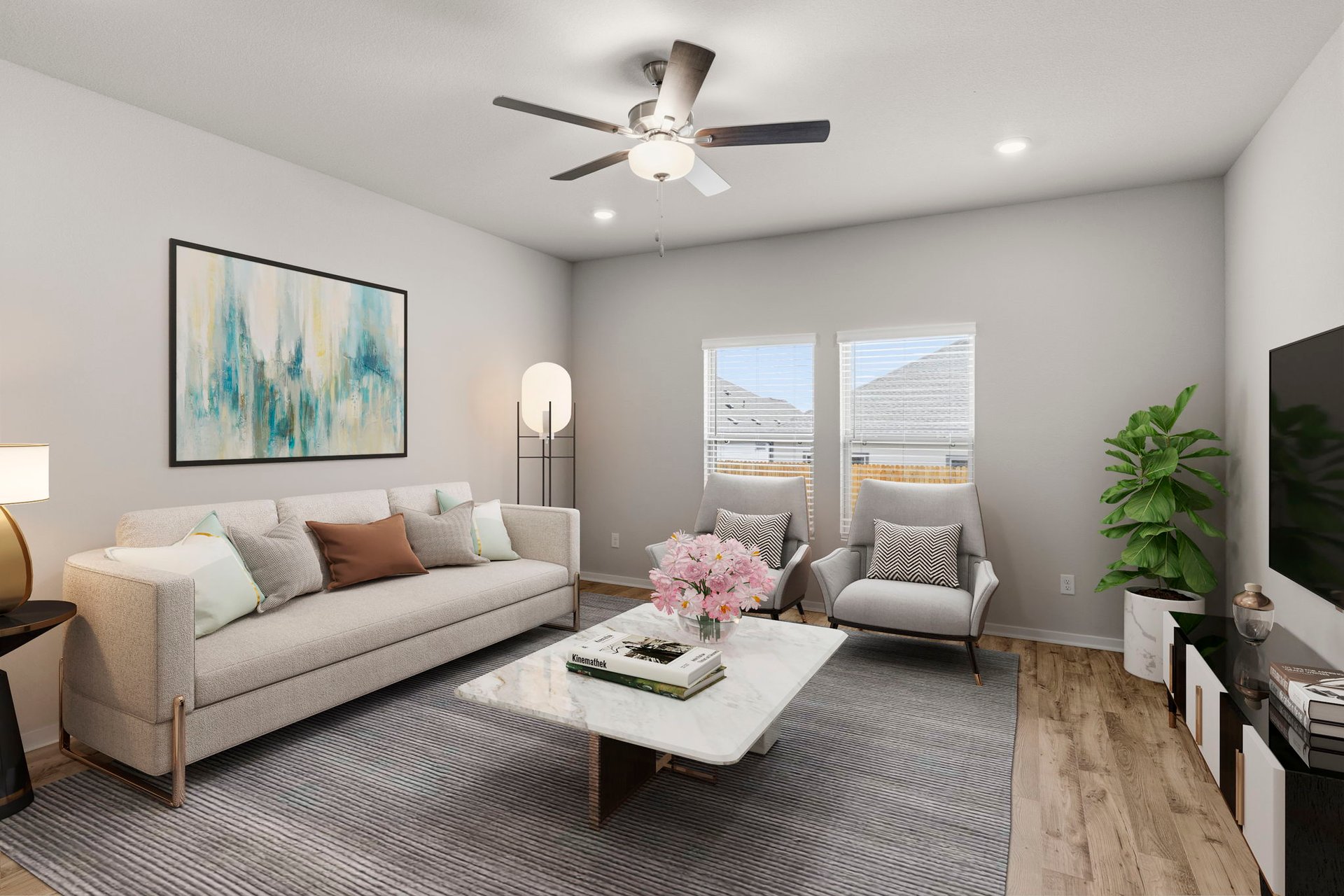 176 Wind Hill Jarrell, TX 76537 - Photo 4 of 31 Open Concept Family Room - Virtually Staged