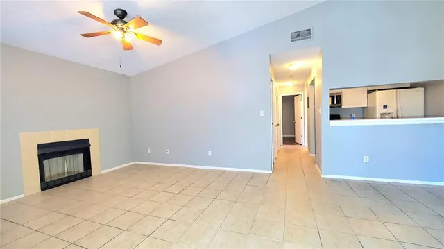 a view of a livingroom with a fireplace