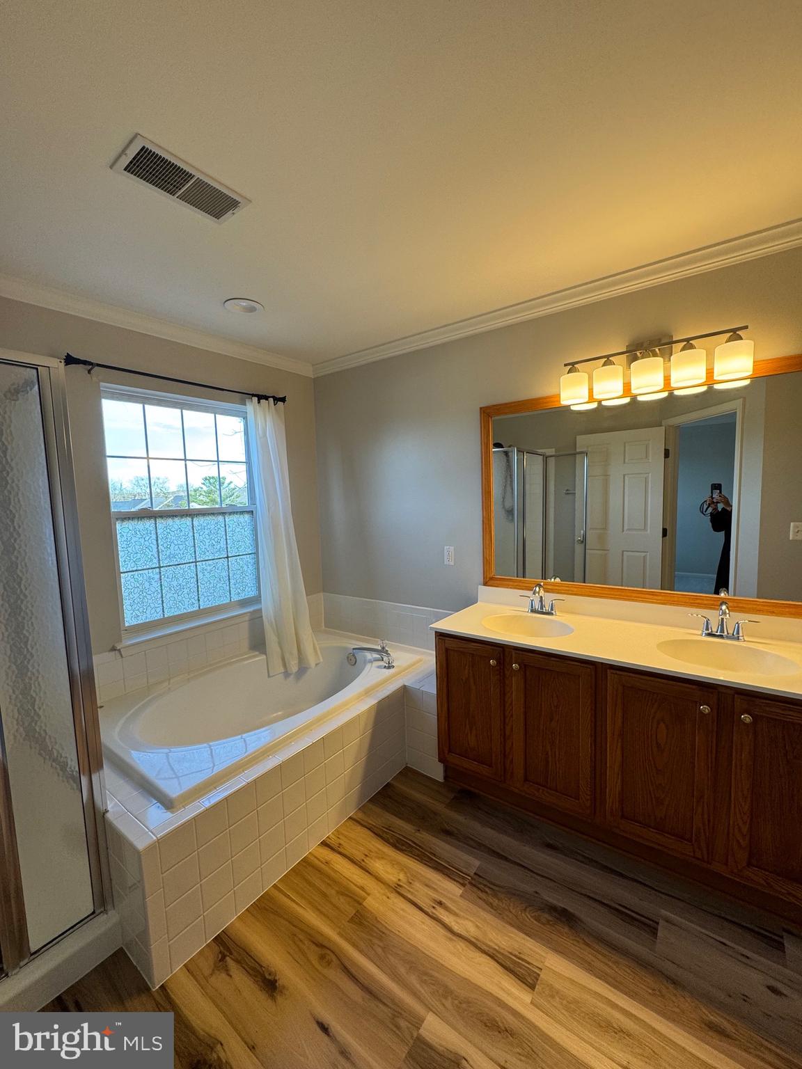 14342 Papilion Way Centreville, VA 20121 - Photo 27 of 46 a bathroom with a tub sink and mirror