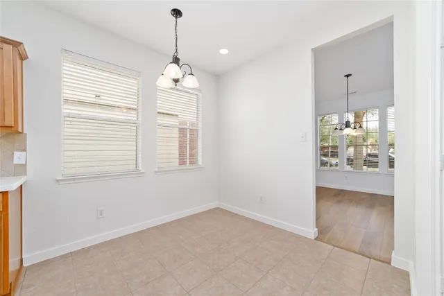 a view of livingroom with chandelier