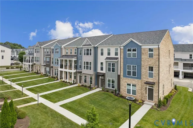 a view of a building with a big yard