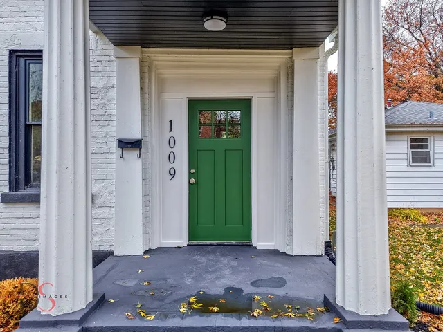 a view of a porch door
