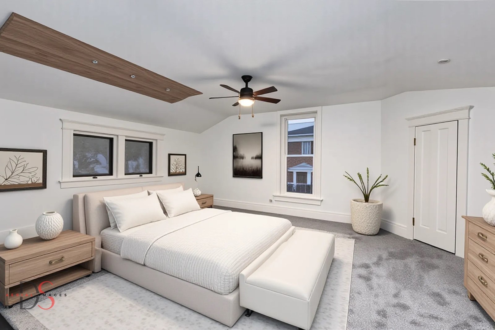 1009 Paul Street Ottawa, IL 61350 - Photo 9 of 18 a bedroom with a large bed and a chandelier