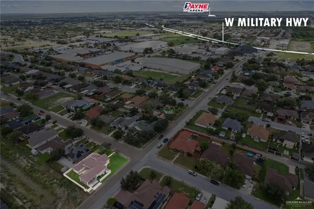 an aerial view of residential house with parking space
