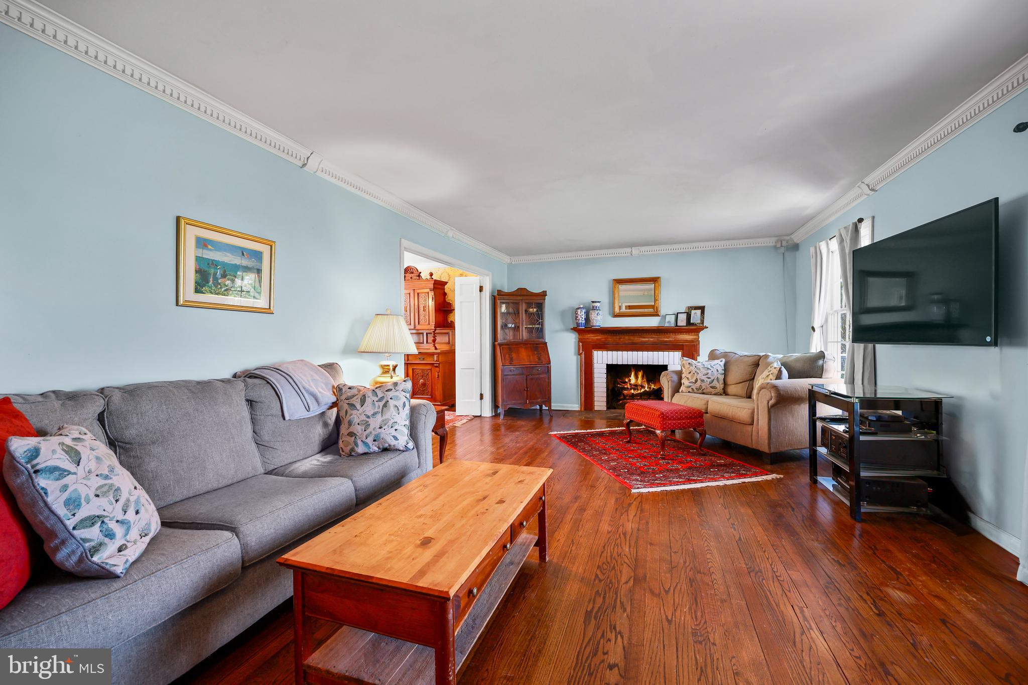 339 Mountain View Road Skillman, NJ 08558 - Photo 10 of 54 a living room with furniture fireplace and flat screen tv