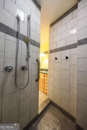 a bathroom with a shower