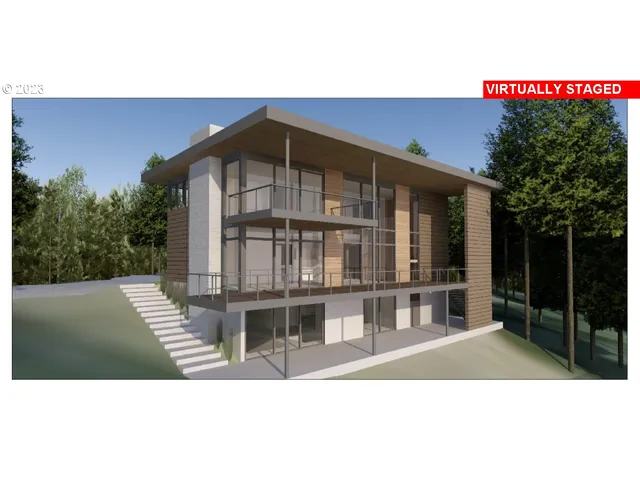 a view of a street with a tree