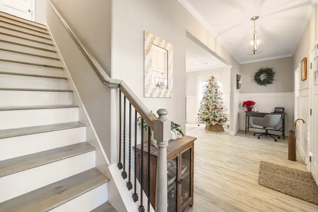 a outdoor living space with patio furniture and a fireplace