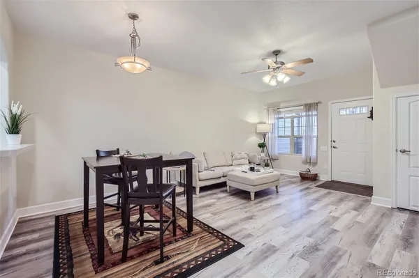 a living room with furniture