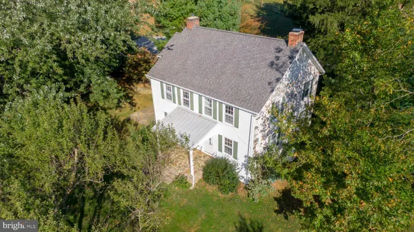 an aerial view of a house