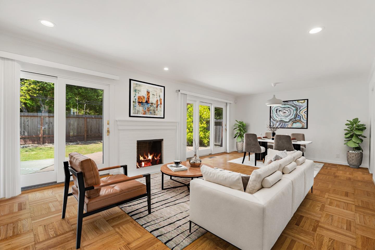 1320 Ridgewood Drive Millbrae, CA 94030 - Photo 1 of 33 a living room with furniture fireplace and a large window