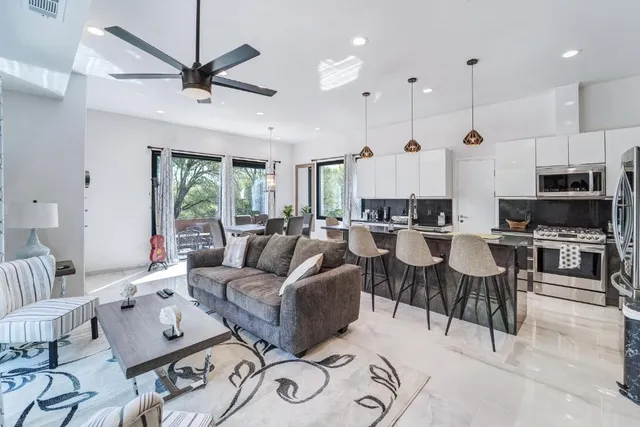 a view of an outdoor seating area