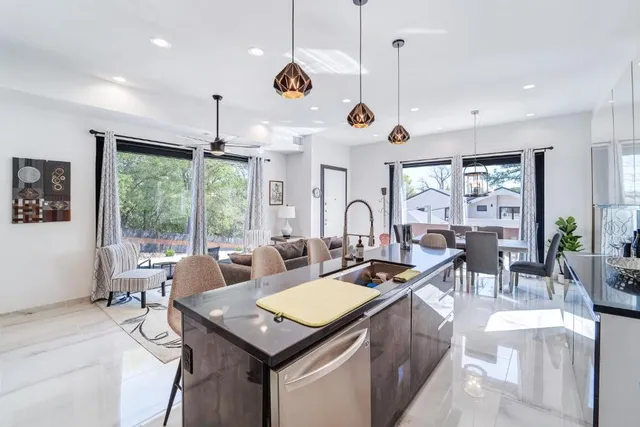 an aerial view of a city