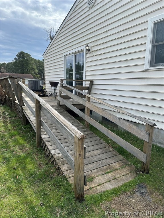 2391 Bethal Beach Road Onemo, VA 23130 - Photo 19 of 29 Wooden deck featuring central air condition unit