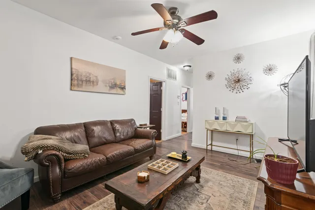 a living room with furniture